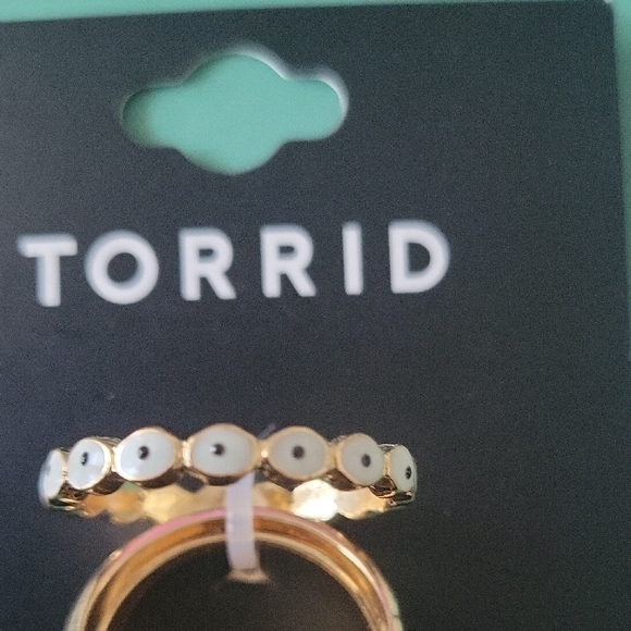Torrid Gold and White Eye Ring Set - Picture 3 of 8